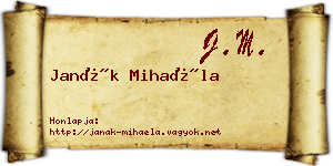 Janák Mihaéla névjegykártya